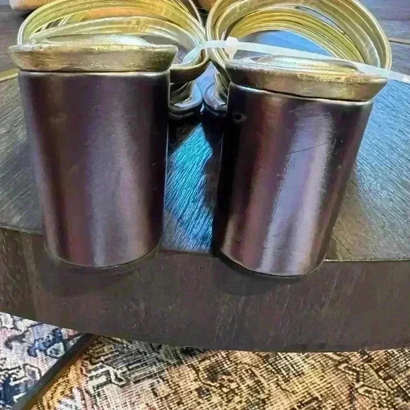 FARM RIO Sandal Womens 10 Metallic Gold Pewter Strappy Block Heel Slip On Shoes - Picture 7 of 7